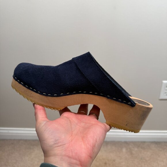 Skandals Swedish Clogs Size 42 US 10.5 Blue Suede Mule Slip On Casual - Picture 9 of 11